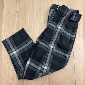 Aritzia tie front pants (plaid wool)